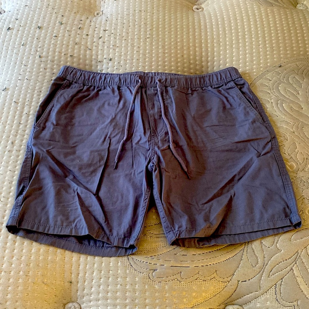 Navy blue Regular fit cotton shorts